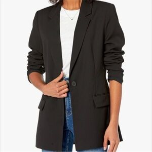 The Drop Women's Black Single-Button Blazer Jacket
